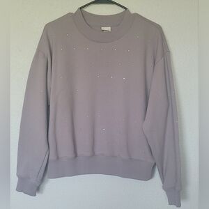 Women's Lavender Sweater with Rhinestone Accents
